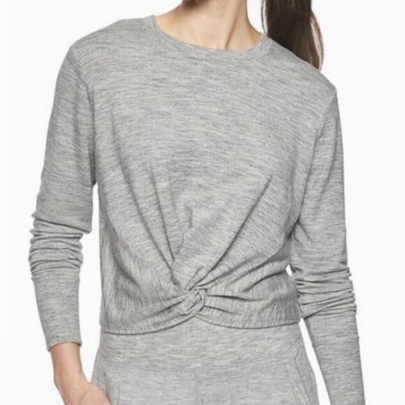 Athleta Twist Front Coaster Sweatshirt XS Grey - Picture 1 of 7